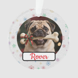 Adorno Customisable Dog And Bone Pet Owner's Acrylic Xmas