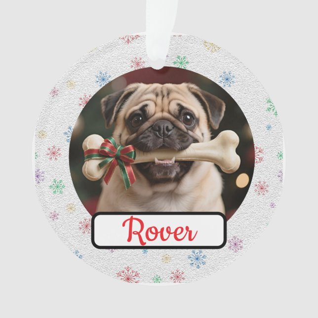 Adorno Customisable Dog And Bone Pet Owner's Acrylic Xmas (Anverso)