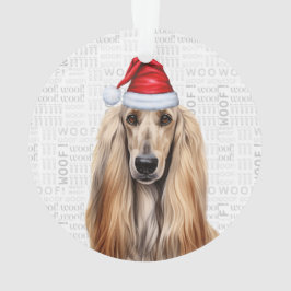 Adorno Cute Afghan Hound Dog Holiday Christmas Photo