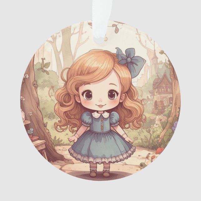 Adorno Cute Alice in Wonderland Whimsical Woodland Art (Anverso)