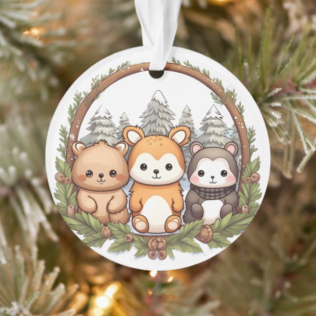 Adorno Cute animals celebrating Christmas (Árbol)