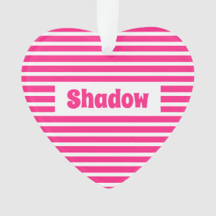 Adorno Cute Basic Hot Pink Stripes Nombre personalizado M