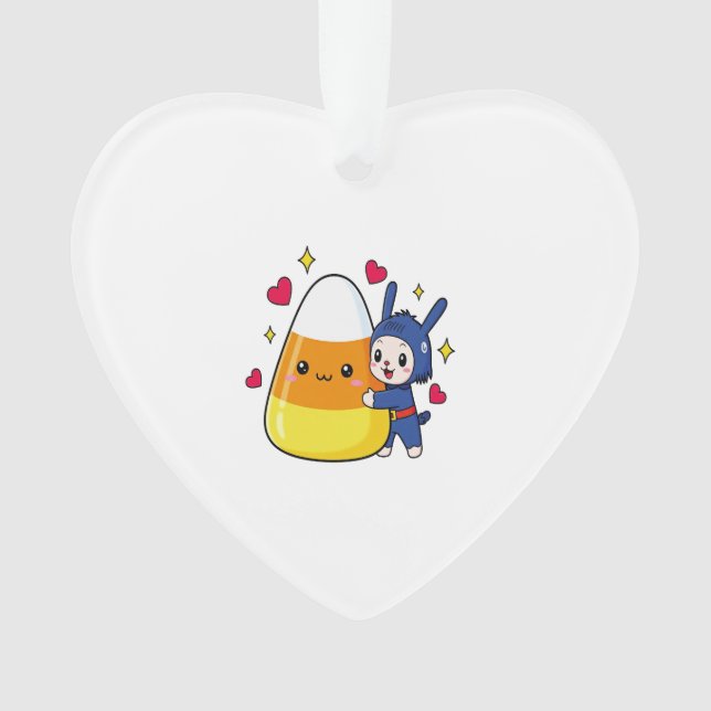 Adorno Cute Bunny Abgging Candy Corn (Anverso)