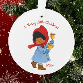 Adorno Cute Campana de Navidad Étnica de Niña Pequeña