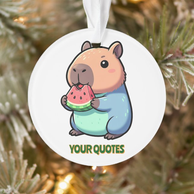 Adorno Cute Capybara Comiendo Sandía (Árbol)