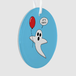 Adorno Cute Cartoon Ghost with Red Balloon