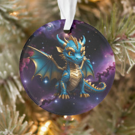Adorno Cute Chibi estilo dragón azul