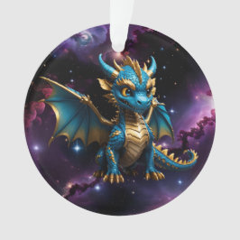 Adorno Cute Chibi estilo dragón azul