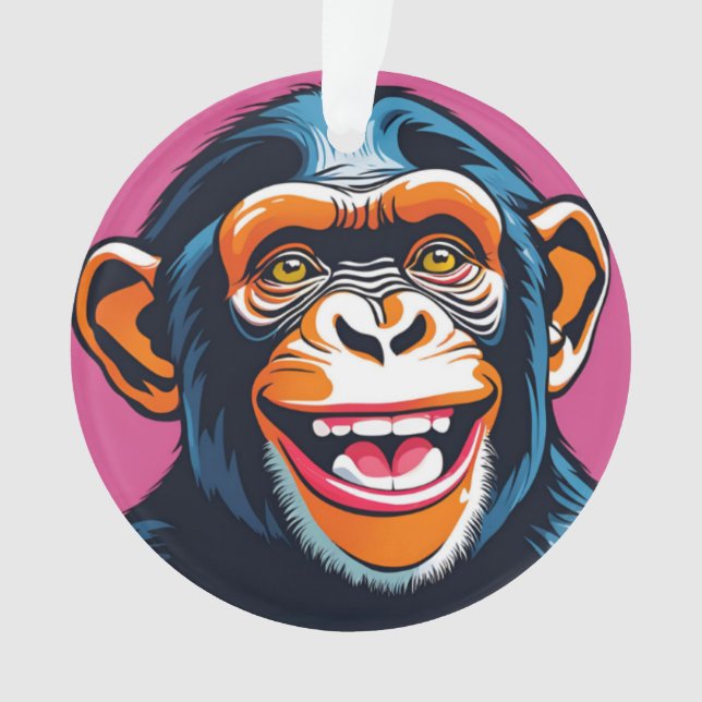 Adorno Cute Chimpanzee Laughs (Anverso)