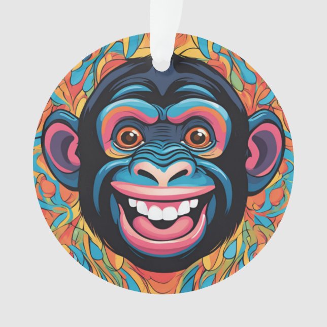 Adorno Cute Chimpanzee Laughs (Anverso)