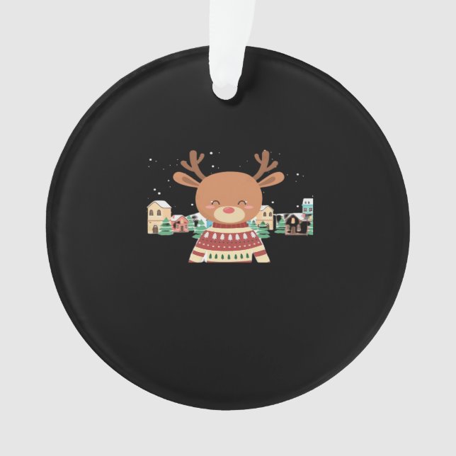 Adorno Cute Christmas Deer Minimal Design (Anverso)
