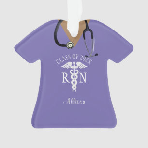 Adorno Cute Enfermero de enfermeras Top Purple Personaliz