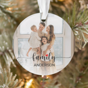 Adorno Cute Family Love Black Script Personalizado Foto