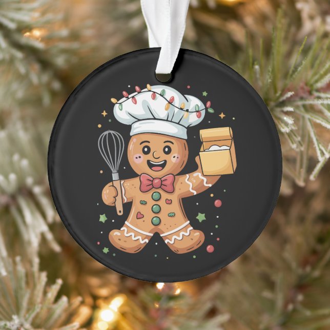 Adorno Cute Gingerbread Man Baker Navidades Chef Bake (Árbol)