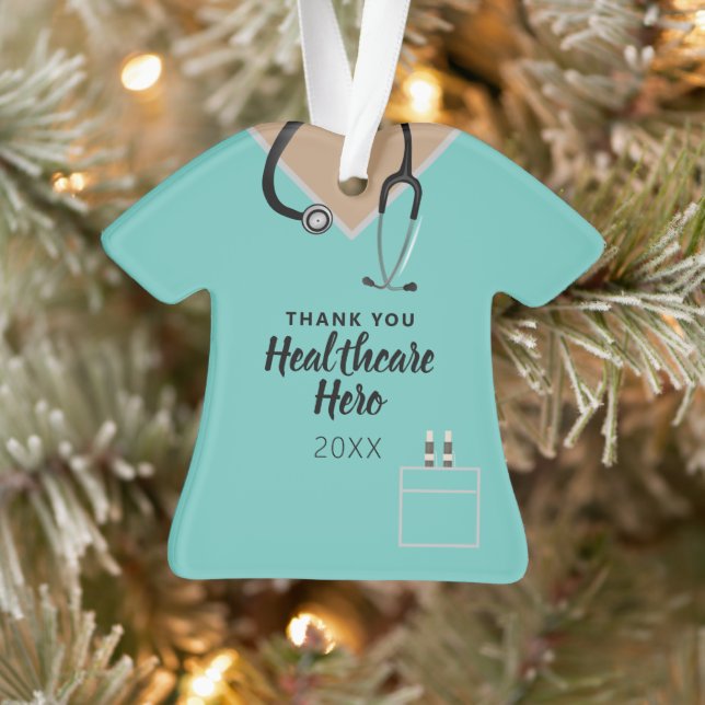 Adorno Cute Healthcare Hero Worker Apreciation Scrub Top (Árbol)