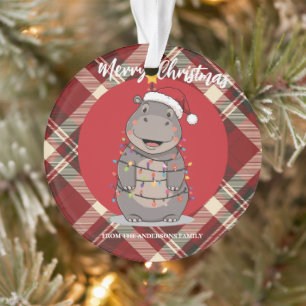 Adorno Cute Hippo árbol de Navidad safari zoológico Xmas 