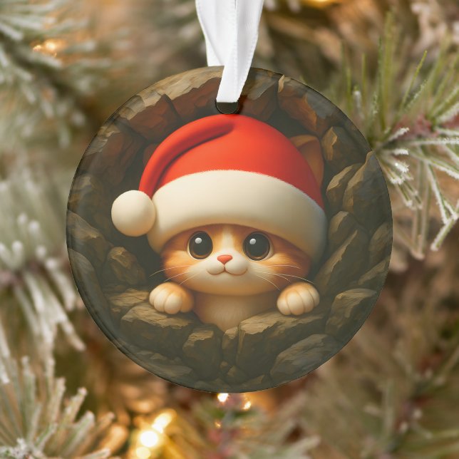 Adorno Cute Kitten Double-Sided Holiday  (Árbol)