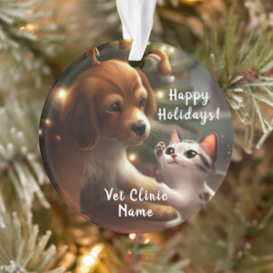 Adorno Cute Kitten y Puppy Veterinarios Navidades