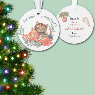 Adorno Cute Meowy Navidades Kitten Wreath Kids