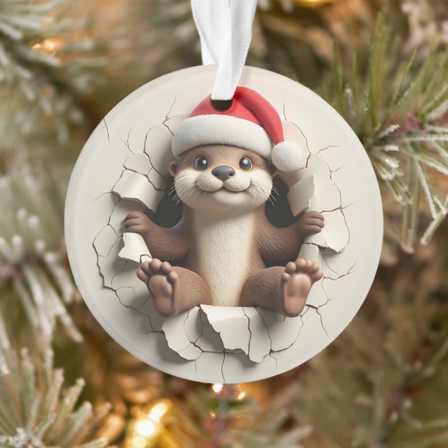 Adorno Cute Otter Double-Sided Holiday Ornament (Árbol)