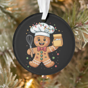 Adorno Cute Panadero de Hombre de Jengibre Navidad Chef H