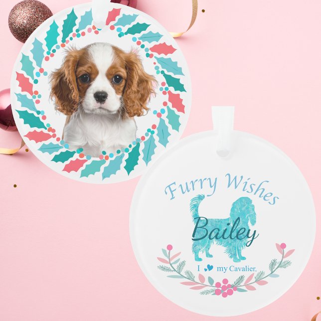 Adorno Cute Pastel Blue Cavalier | Custom Christmas (Subido por el creador)