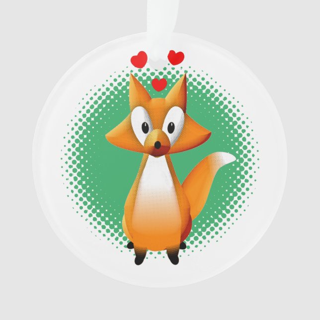 Adorno Cute Personalizado Fox Animal (Anverso)