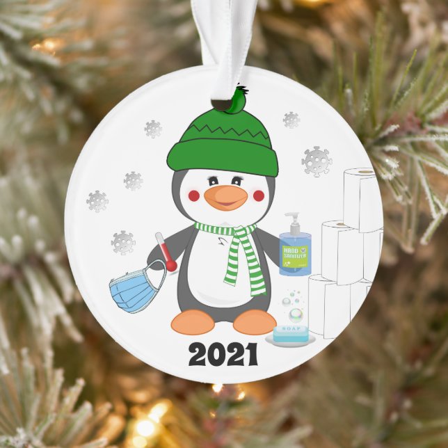 Adorno Cute Pingüino 2020 Covid Christmas Tree (Árbol)