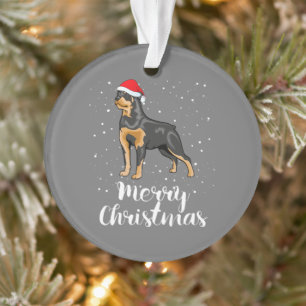 Adorno Cute Rottweiler Santa Hat Merry Christmas Costume