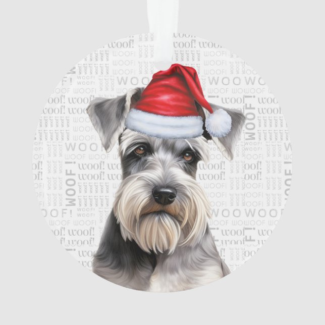 Adorno Cute Schnauzer Dog Holiday Christmas Photo (Reverso)