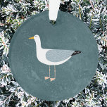 Adorno Cute Seagull<br><div class="desc">Una gaviota descarada frente al océano profundo y verde. Ideal para los amantes de los pájaros suaves y de la costa.</div>