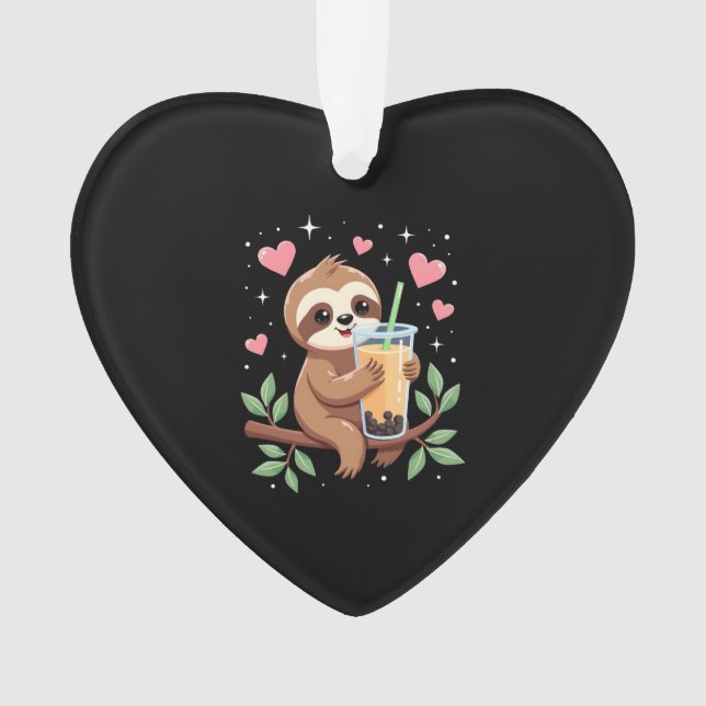 Adorno Cute Sloth Boba Bubble Milk Tea Kawaii Women Girls (Anverso)