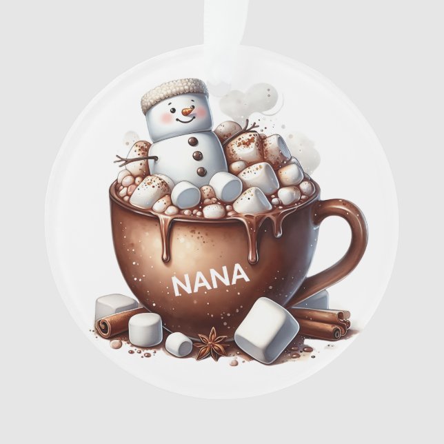 Adorno Cute Snowman Cocoa Design  (Anverso)