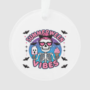 Adorno Cute Summerween Vibes Skeleton IceCream Summer Vac