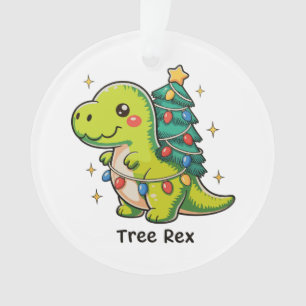 Adorno Cute Tree Rex Navidad Dinosaurio T Rex Luces de Na