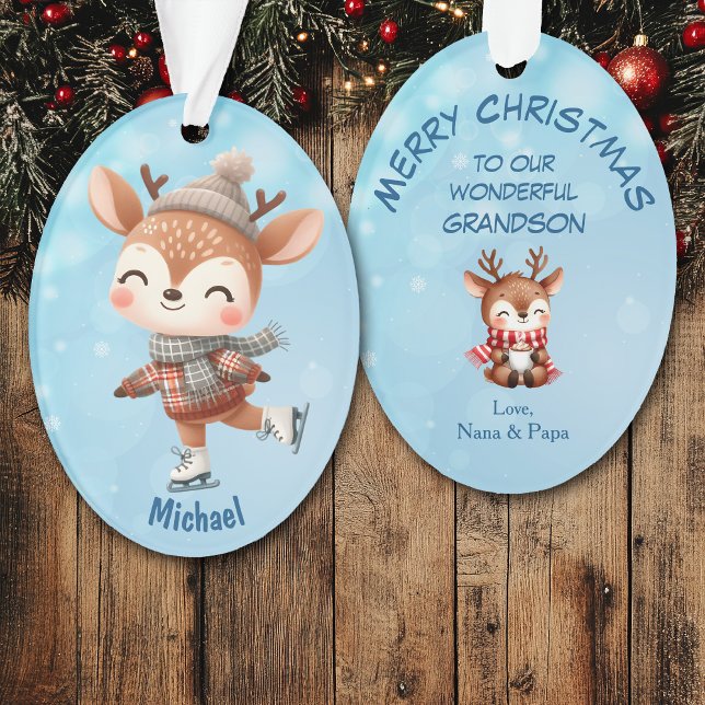 Adorno Cute Winter Reindeer Grandchild Christmas (Subido por el creador)