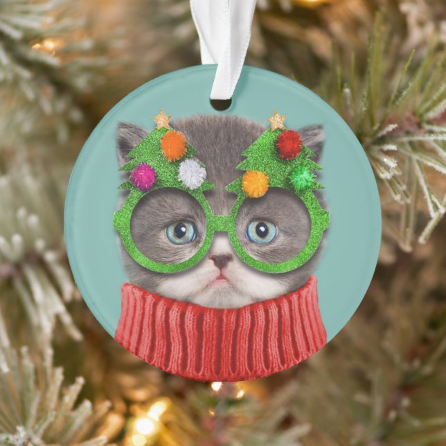 Adorno Cutest Baby Animals | Cat Christmas Sweater (Árbol)