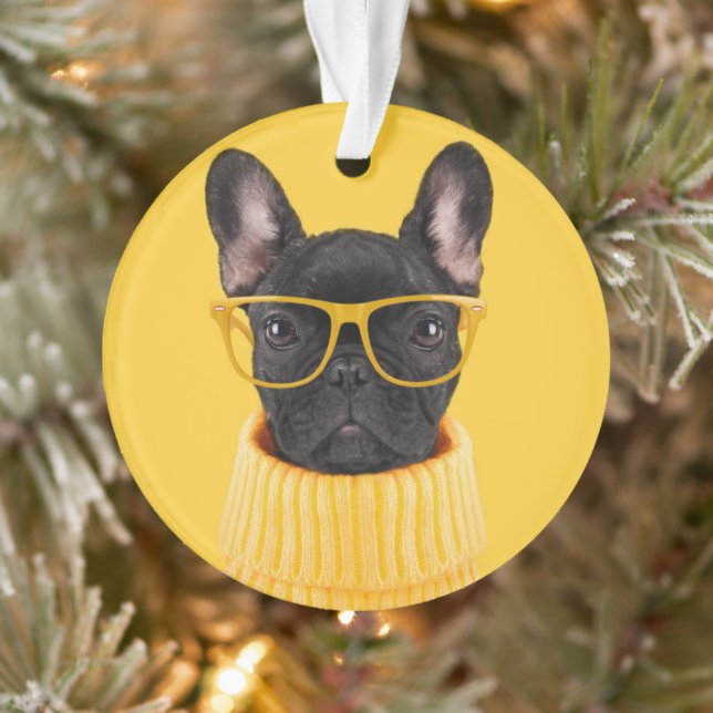 Adorno Cutest Baby Animals | French Bulldog Sunglasses (Árbol)