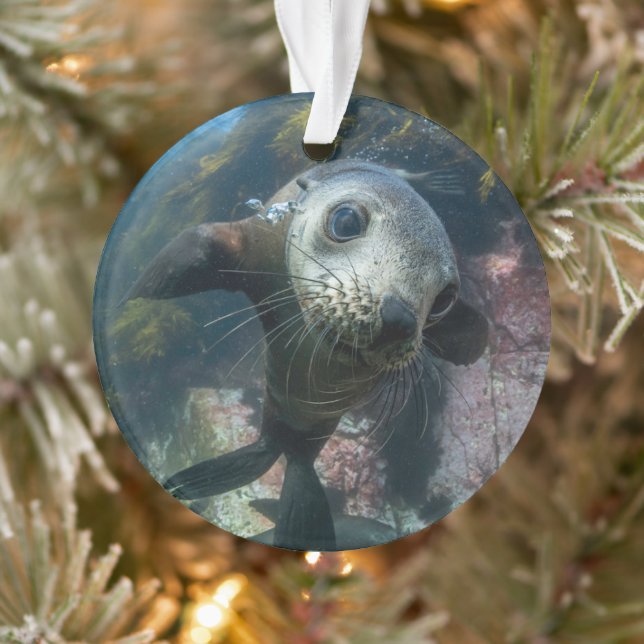 Adorno Cutest Baby Animals | Underwater Cape Fur Seal (Árbol)