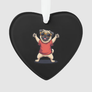 Adorno Dabbing Dab Pug Dog Mascotas bailan pipa animal