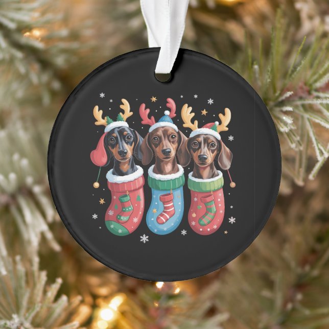 Adorno Dachshund Navidades vacaciones de perros con amant (Árbol)