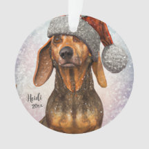Dachshund, Santa Dog, Personalize, Navidades Ornam