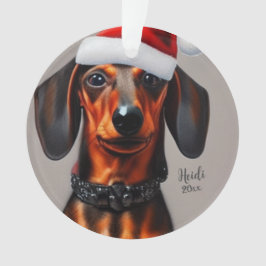 Adorno Dachshund, Santa Dog, Personalize, Navidades Ornam