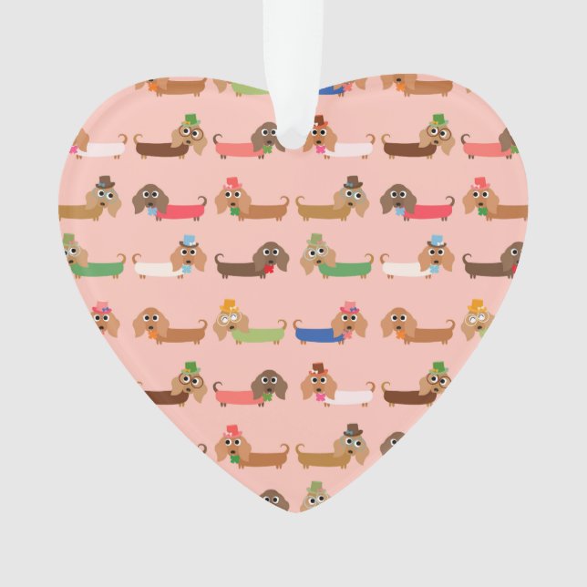 Adorno Dachshunds en rosa (Anverso)