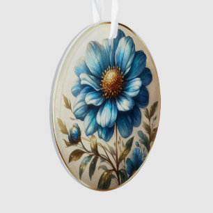 Adorno Daisy azul acuarela