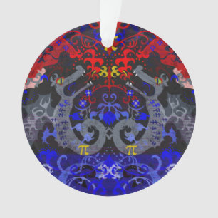 Adorno Damasco de dragón poliamorio en colores de bandera