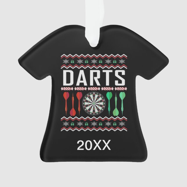 Adorno Dart Dartboard personalizado suéter de Navidades f (Anverso)