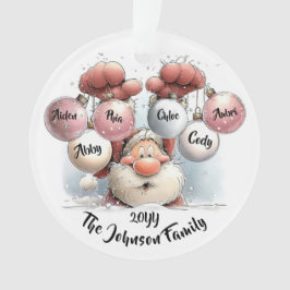 Adorno de acrílico de Santa personalizado en nieve