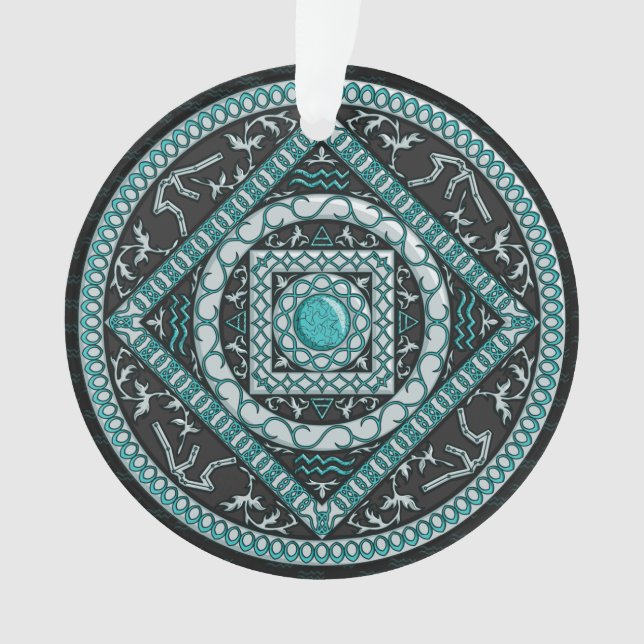 Adorno de acrílico mandala de Acuario (Anverso)