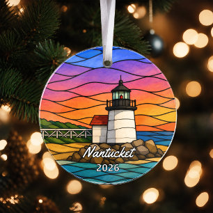 Adorno de acrílico personalizado de Nantucket, Ma